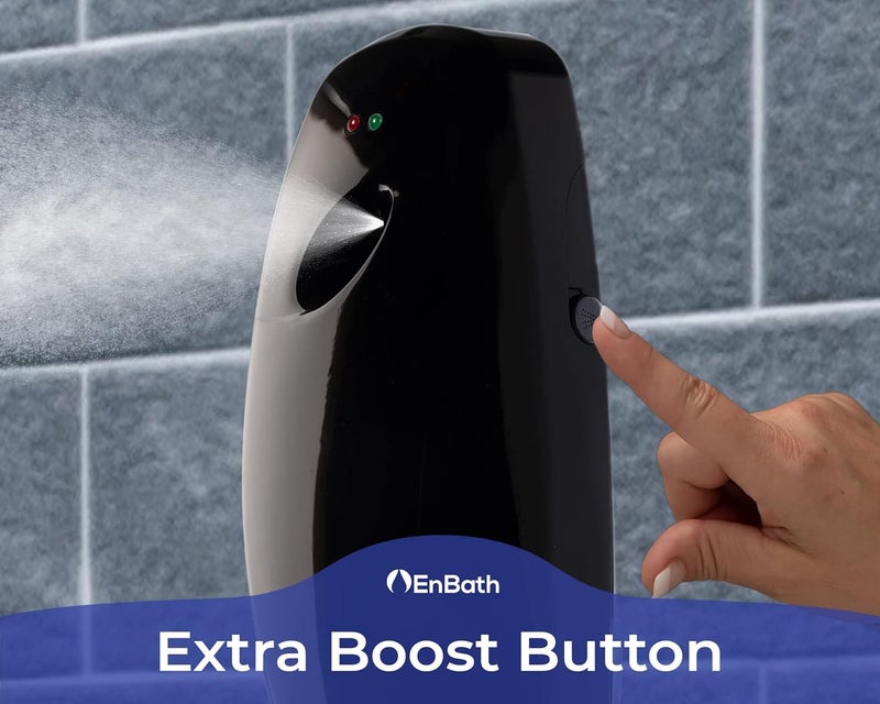 EnBath Automatic Air Freshener Spray Dispenser (4-Pack) Wall Mounted or Free Standing, Commercial and Home Use, Multiple Time Scent/Mist Release Settings for Room/Bathroom Sprayer (Black) - Image 5